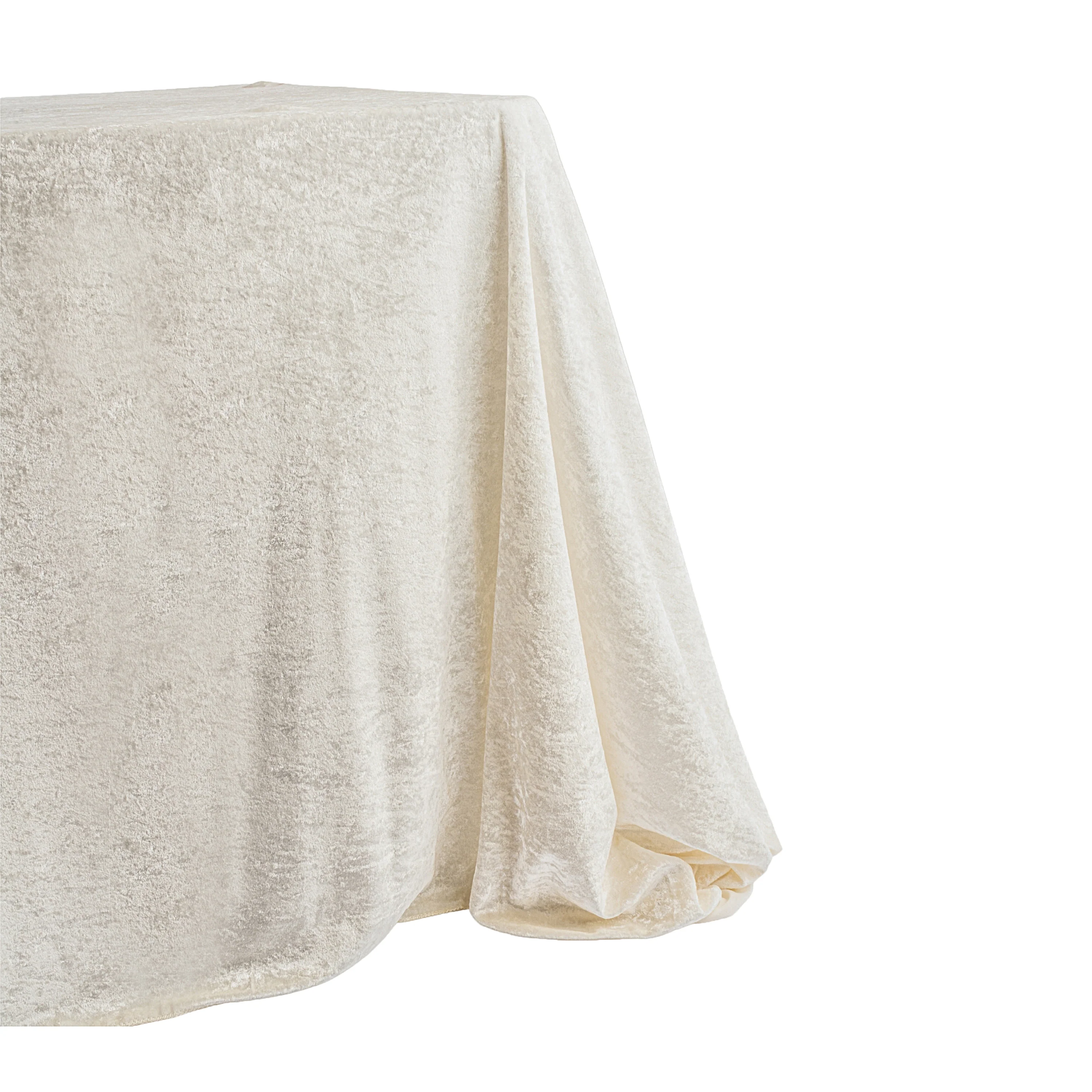 Velvet 90"x156" Rectangular Tablecloth - Ivory - Image 2