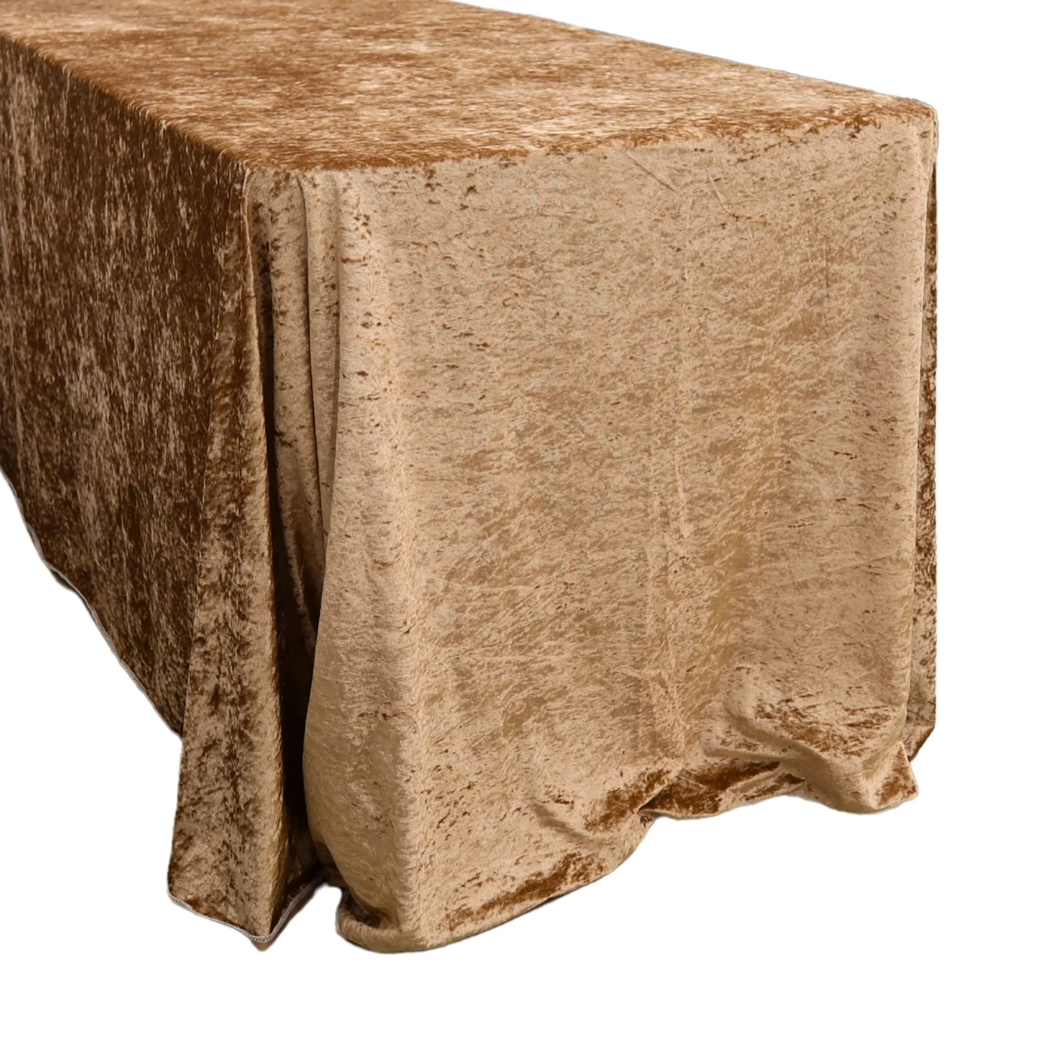 Velvet 90"x156" Rectangular Tablecloth - Mocha Brown - Image 2