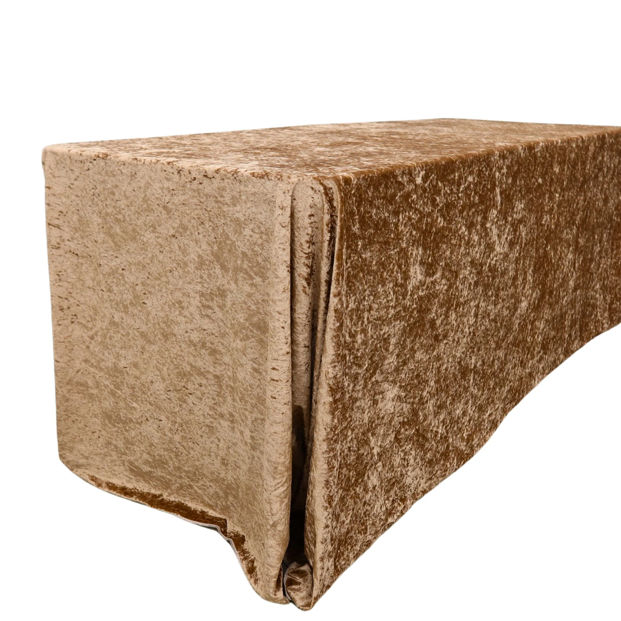 Velvet 90"x156" Rectangular Tablecloth - Mocha Brown - Image 3