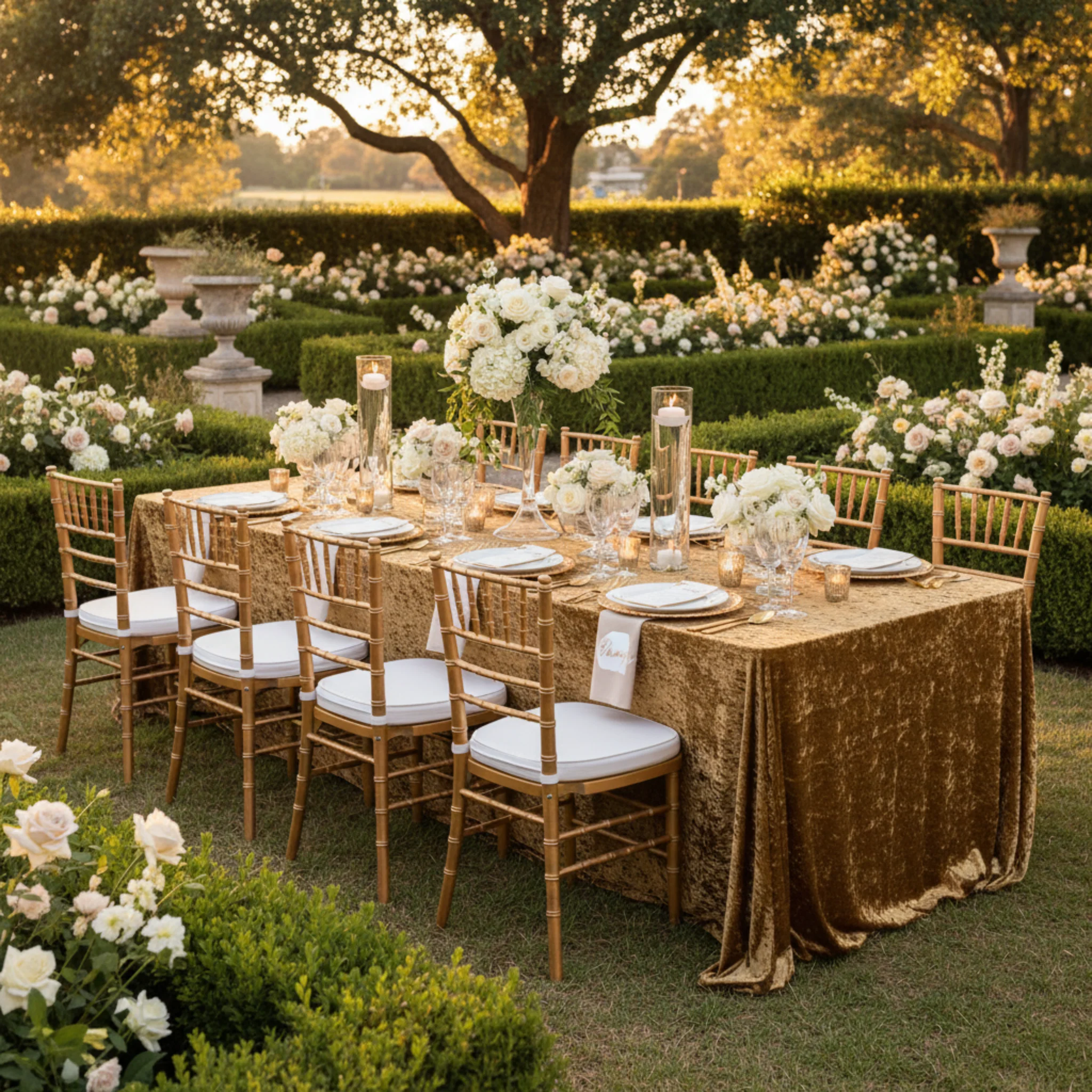 Velvet 90"x156" Rectangular Tablecloth - Mustard Gold - Image 4