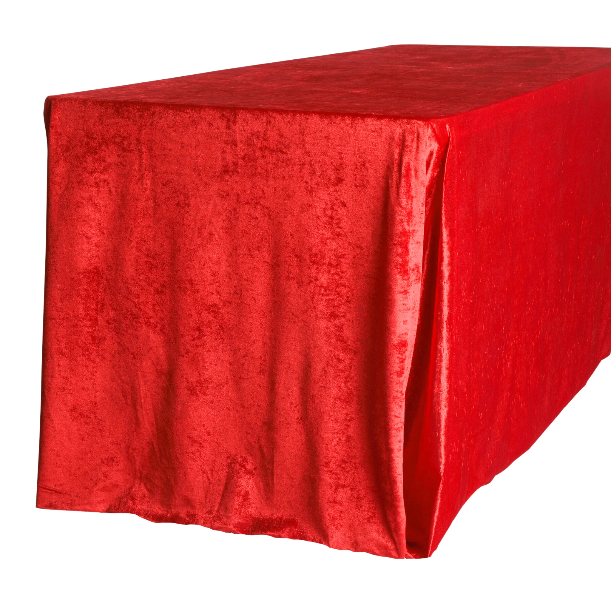 Velvet 90"x156" Rectangular Tablecloth - Red - Image 5