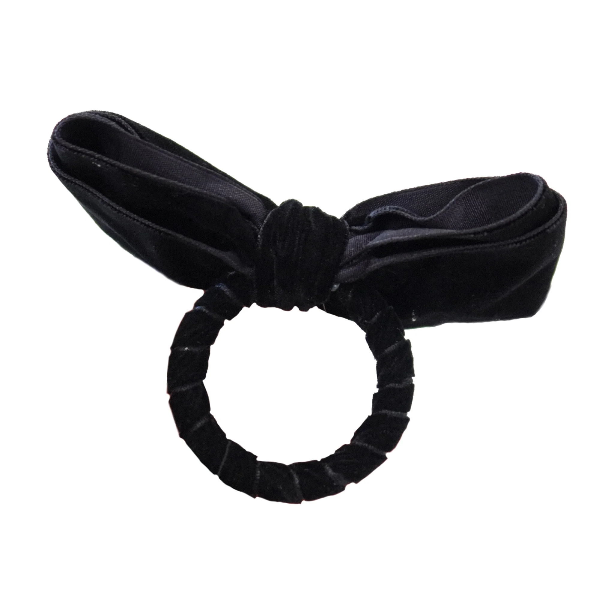 10 pc/pk Velvet Bow-Tie Napkin Ring - Black - Image 6