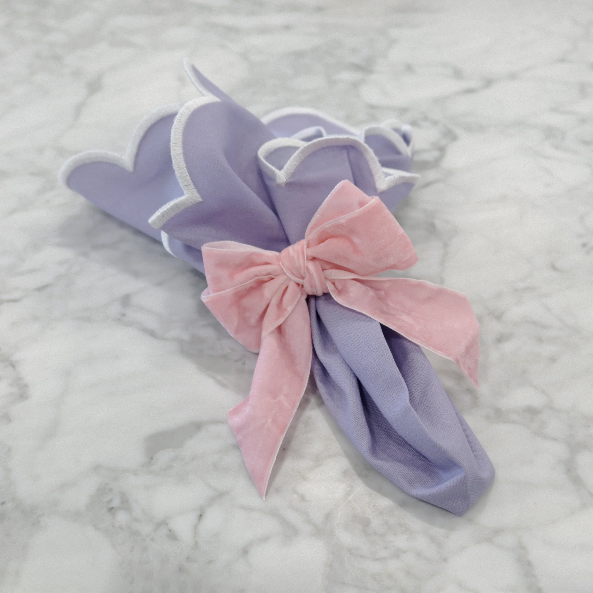 10 pc/pk Velvet Bow-Tie Napkin Ring - Pink - Image 3
