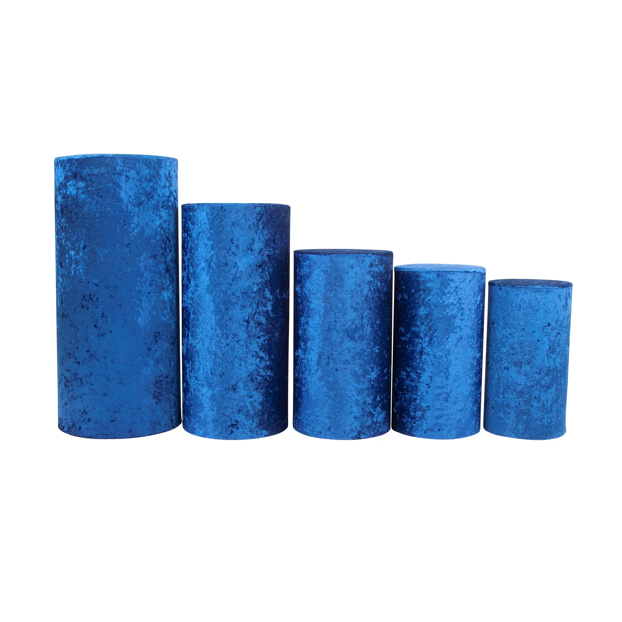 Velvet Covers for Metal Cylinder Pedestal Stands 5 pcs/set - Royal Blue - Image 2