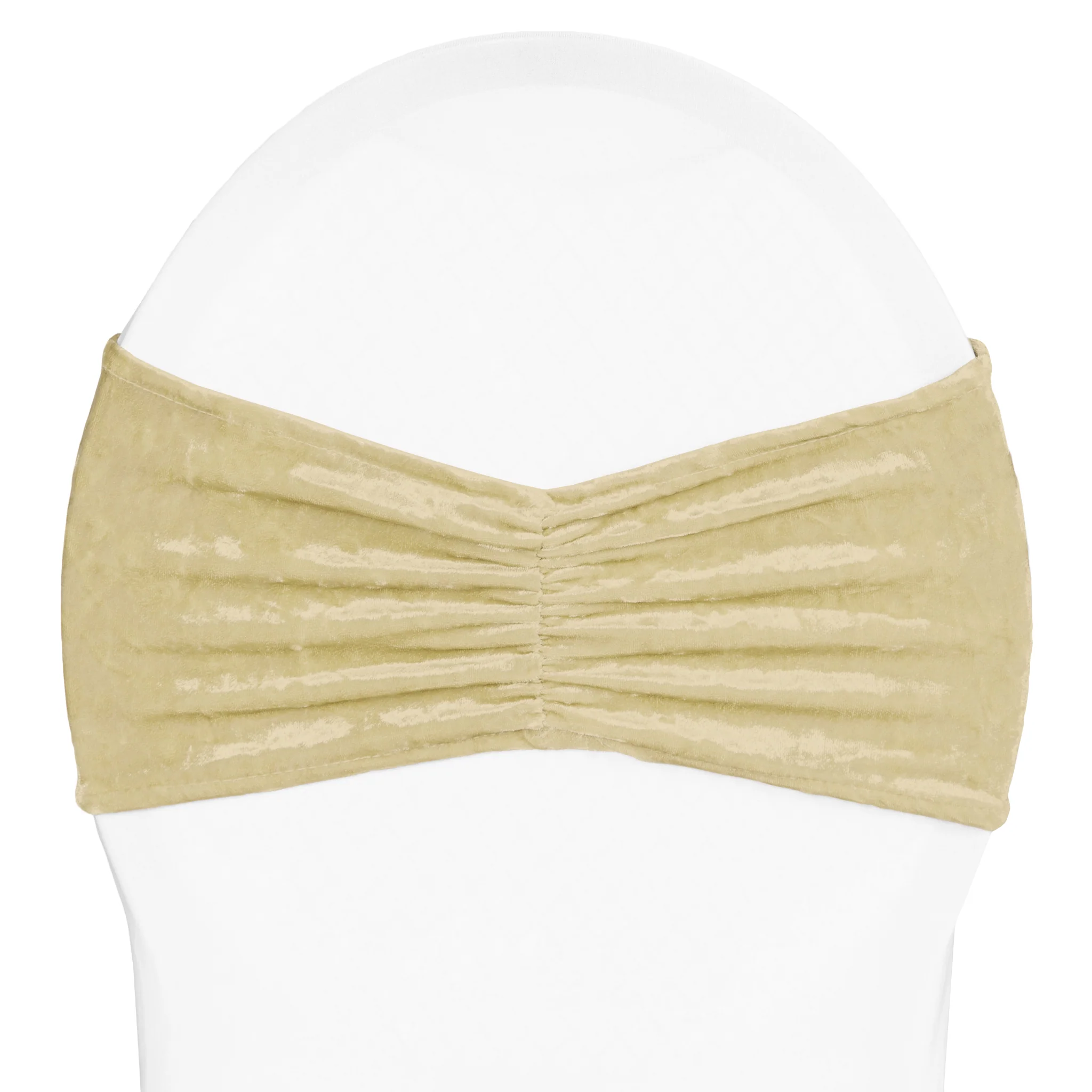 Velvet Ruffle Stretch Chair Band - Champagne