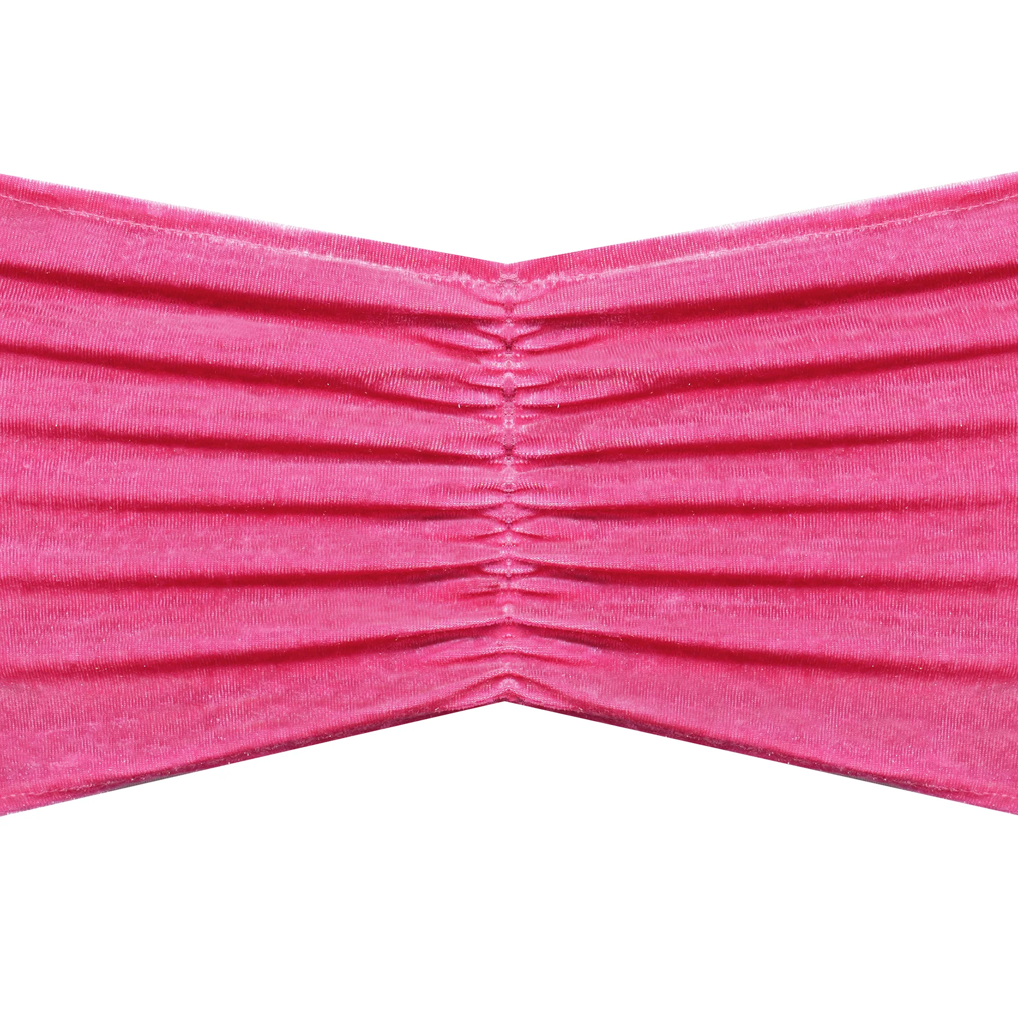 Velvet Ruffle Stretch Chair Band - Fuchsia - Image 2