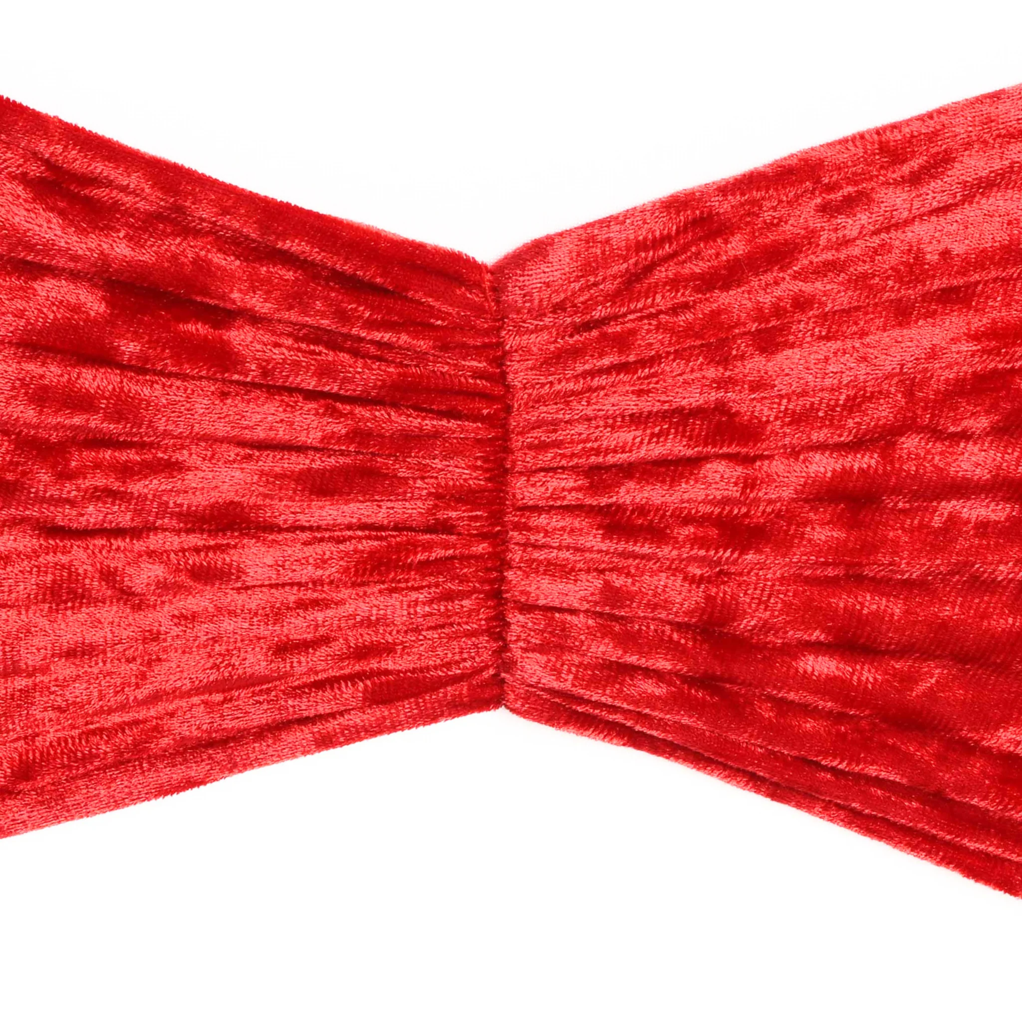Velvet Ruffle Stretch Chair Band - Red - Image 2
