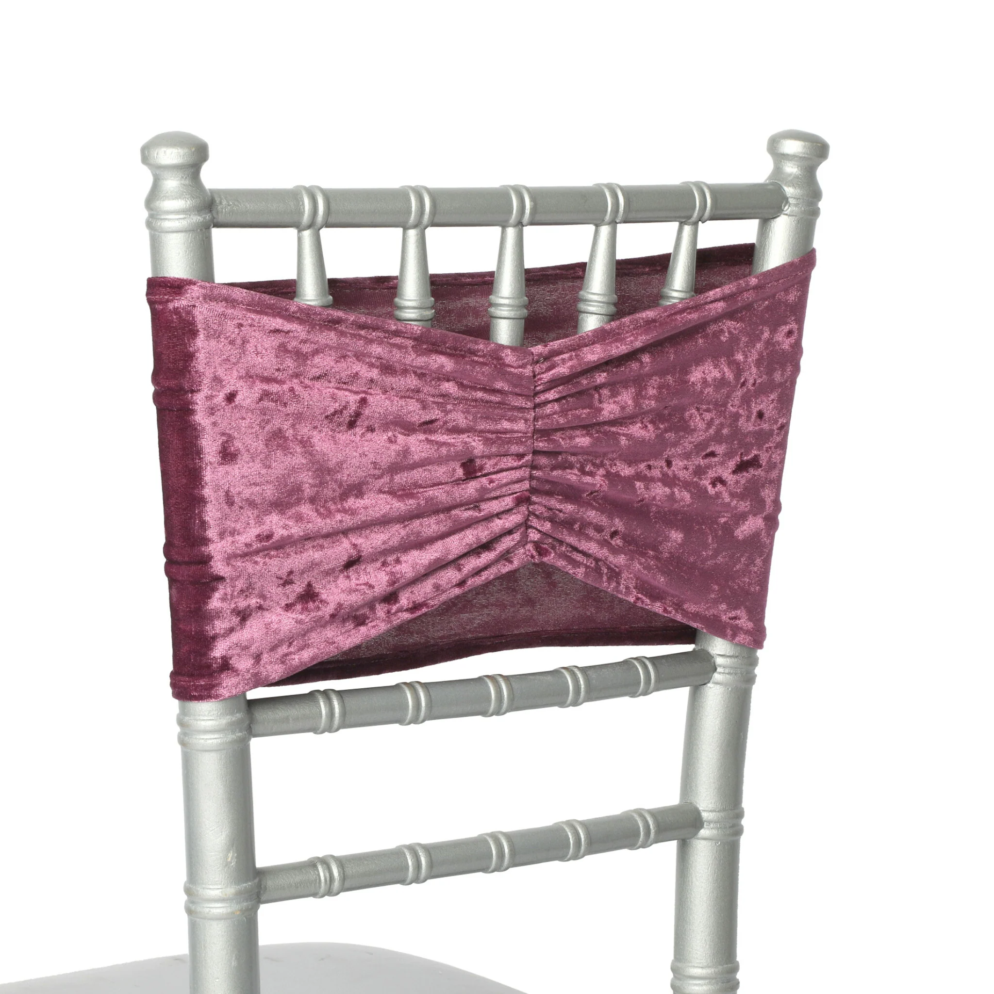 Velvet Ruffle Stretch Chair Band - Violet - Image 3