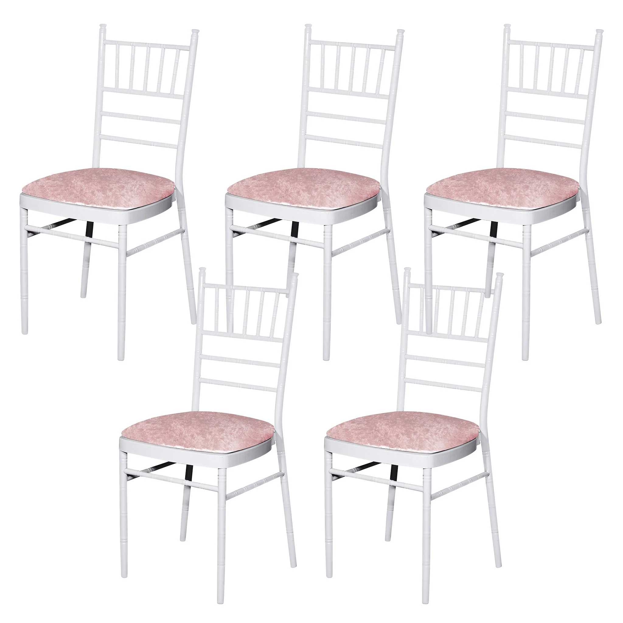 5 pcs/pk Velvet Spandex Chiavari Seat Pad Cover - Blush/Rose Gold - Image 6