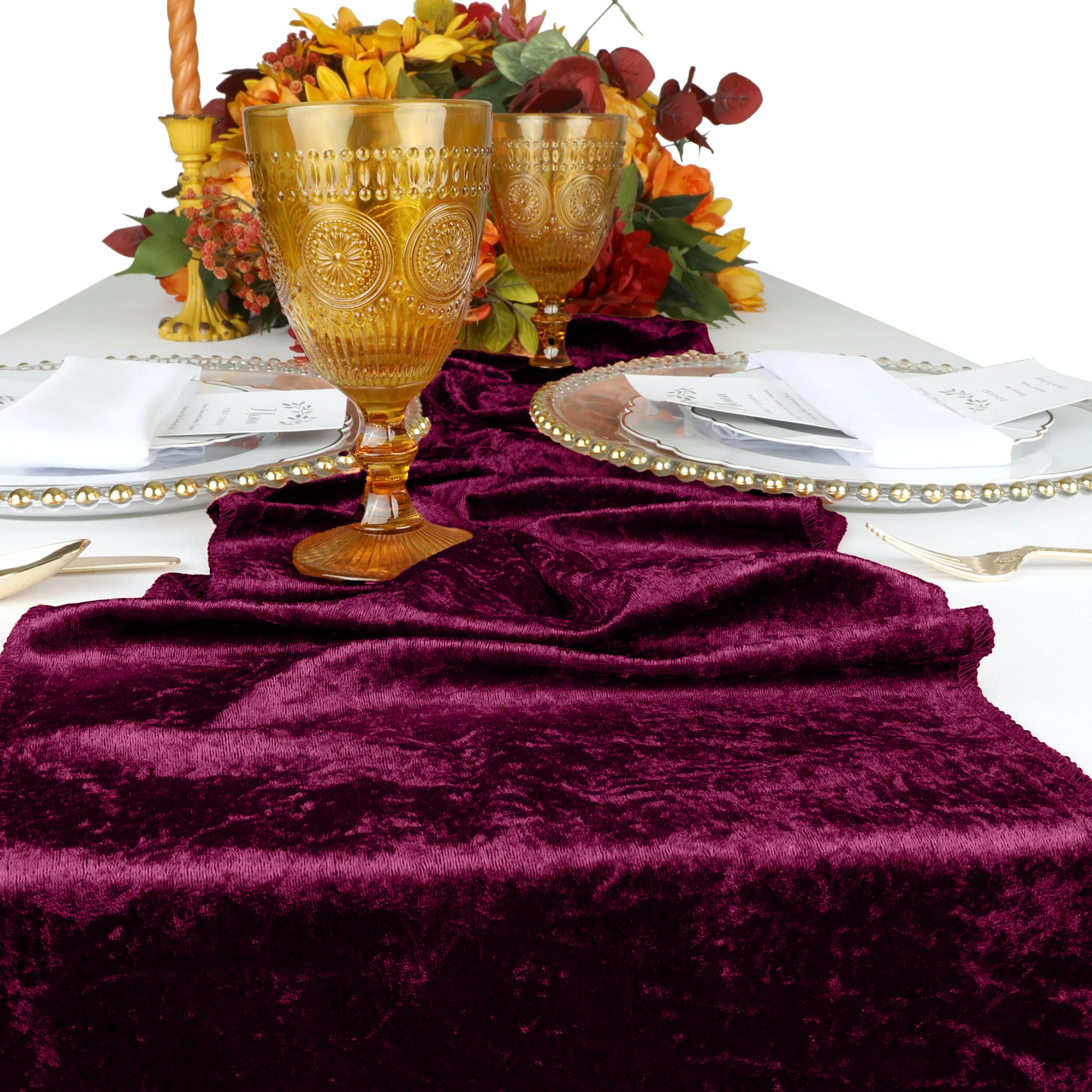 Velvet Table Runner - Cabernet - Image 2