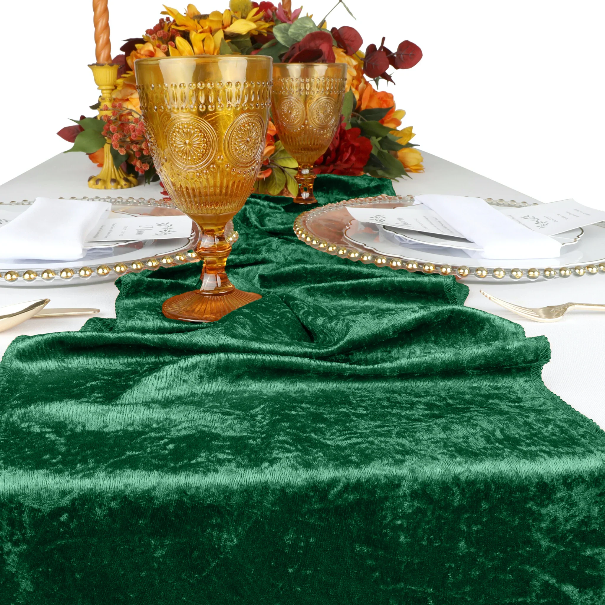 Velvet Table Runner - Forest Green - Image 2