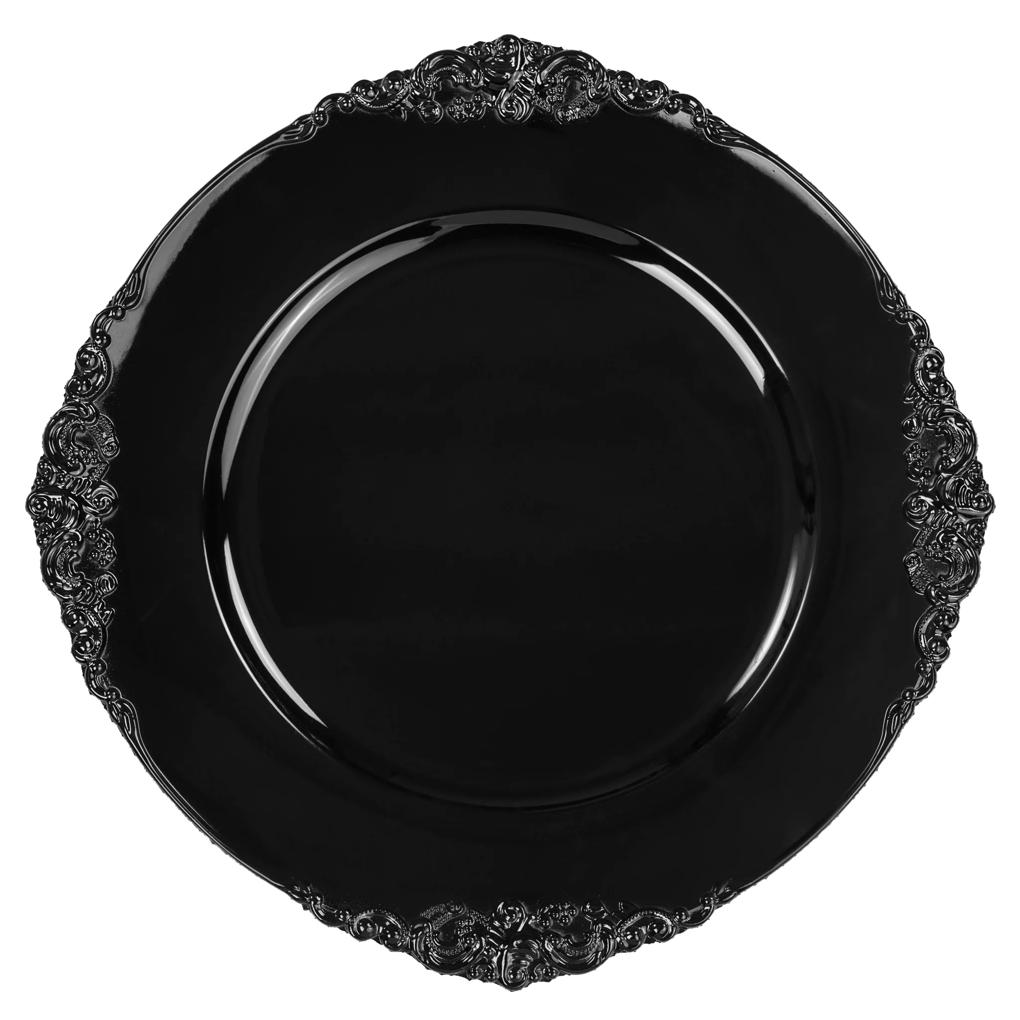 Vintage Round Charger Plate - Black - Image 4
