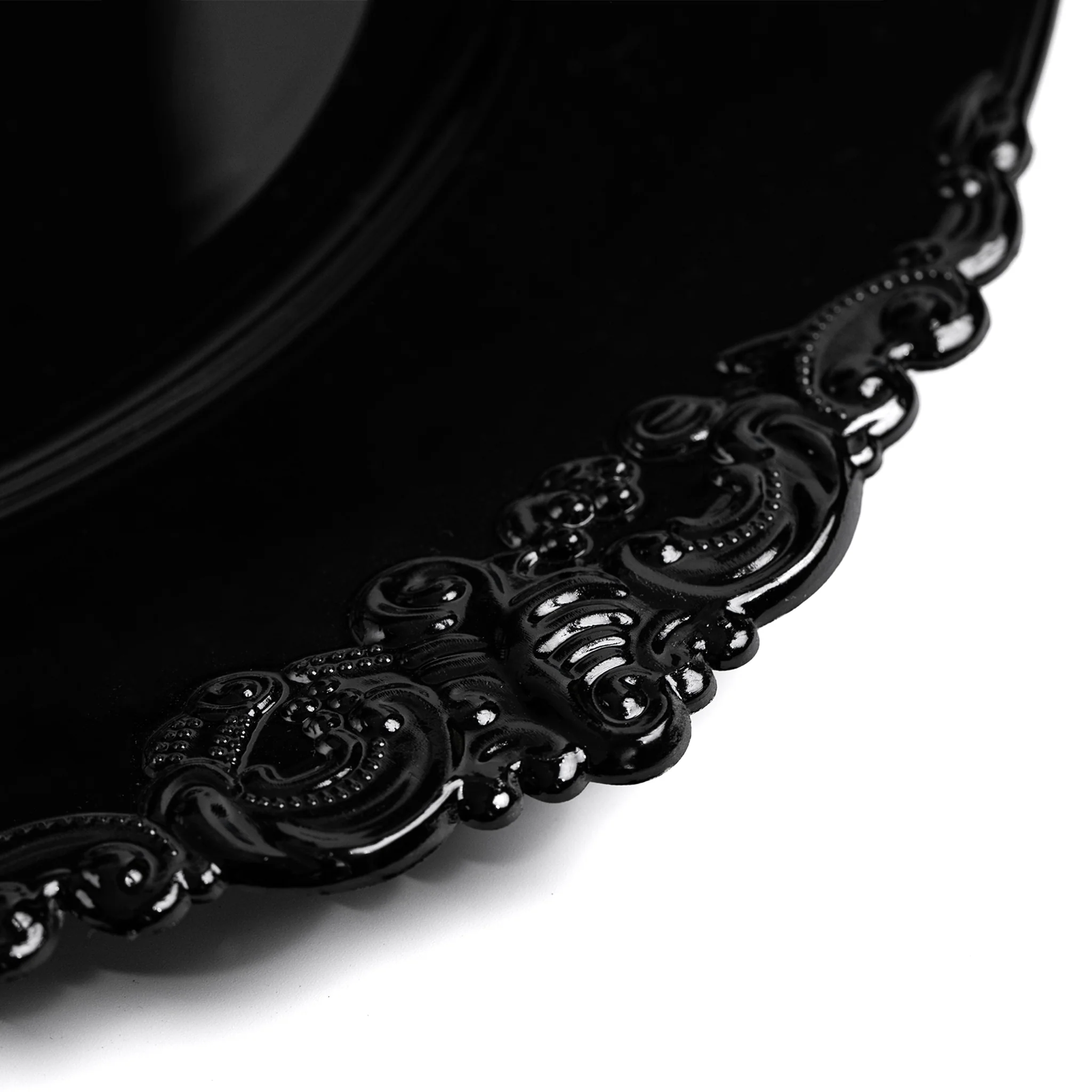 Vintage Round Charger Plate - Black - Image 5