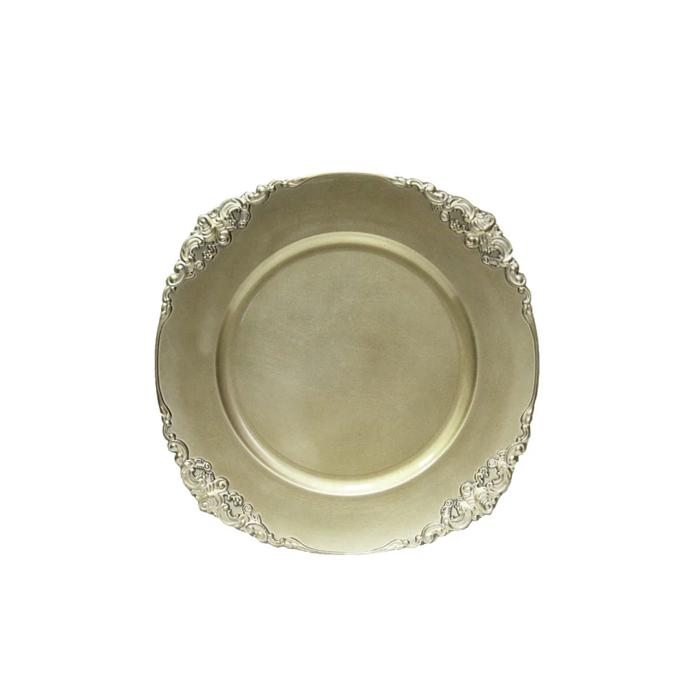 Vintage Round Charger Plate - Champagne - Image 4