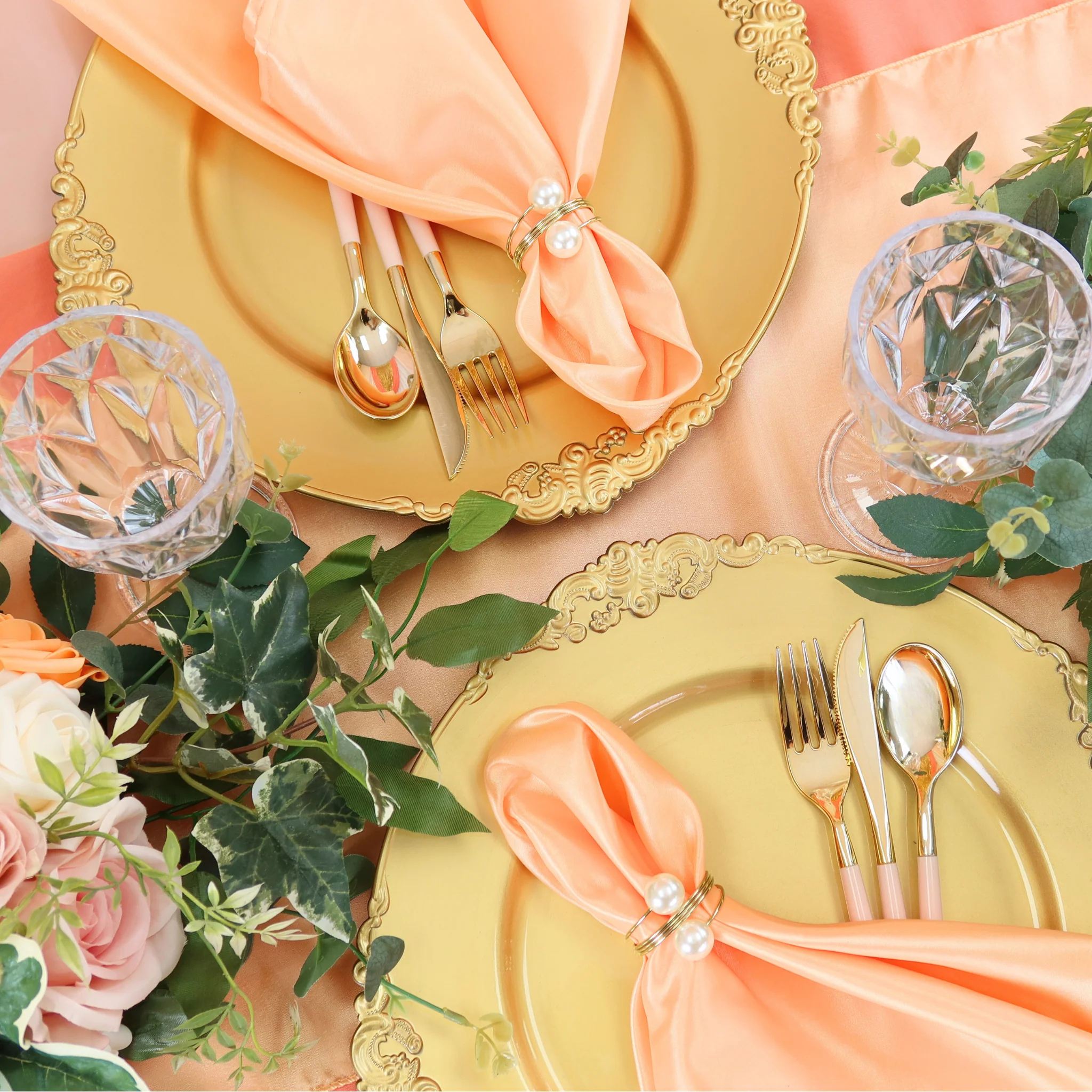 Vintage Round Charger Plate - Gold - Image 3