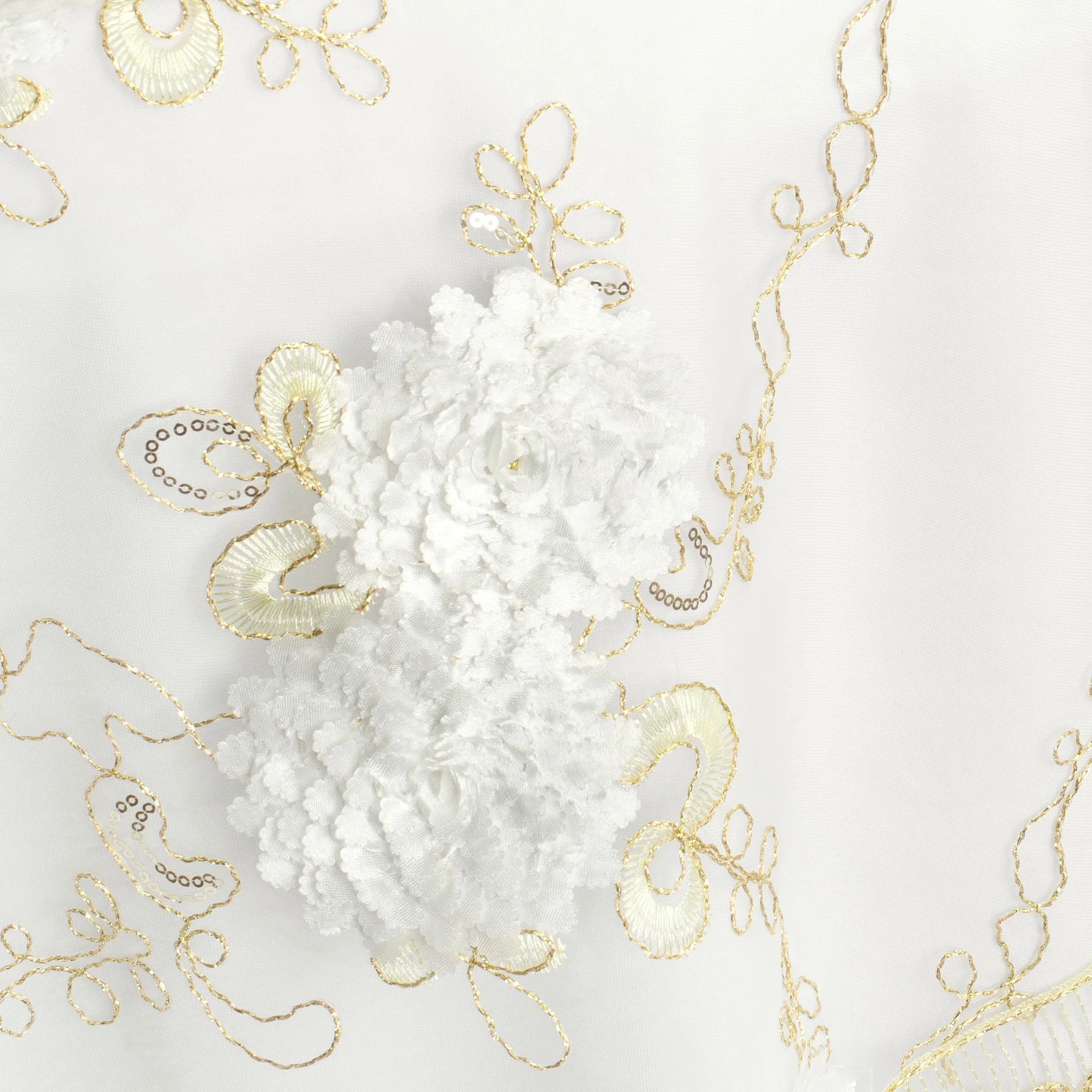 Vintage Veil Chiavari Chair Full Back Cover - Gold & Ivory - Image 3