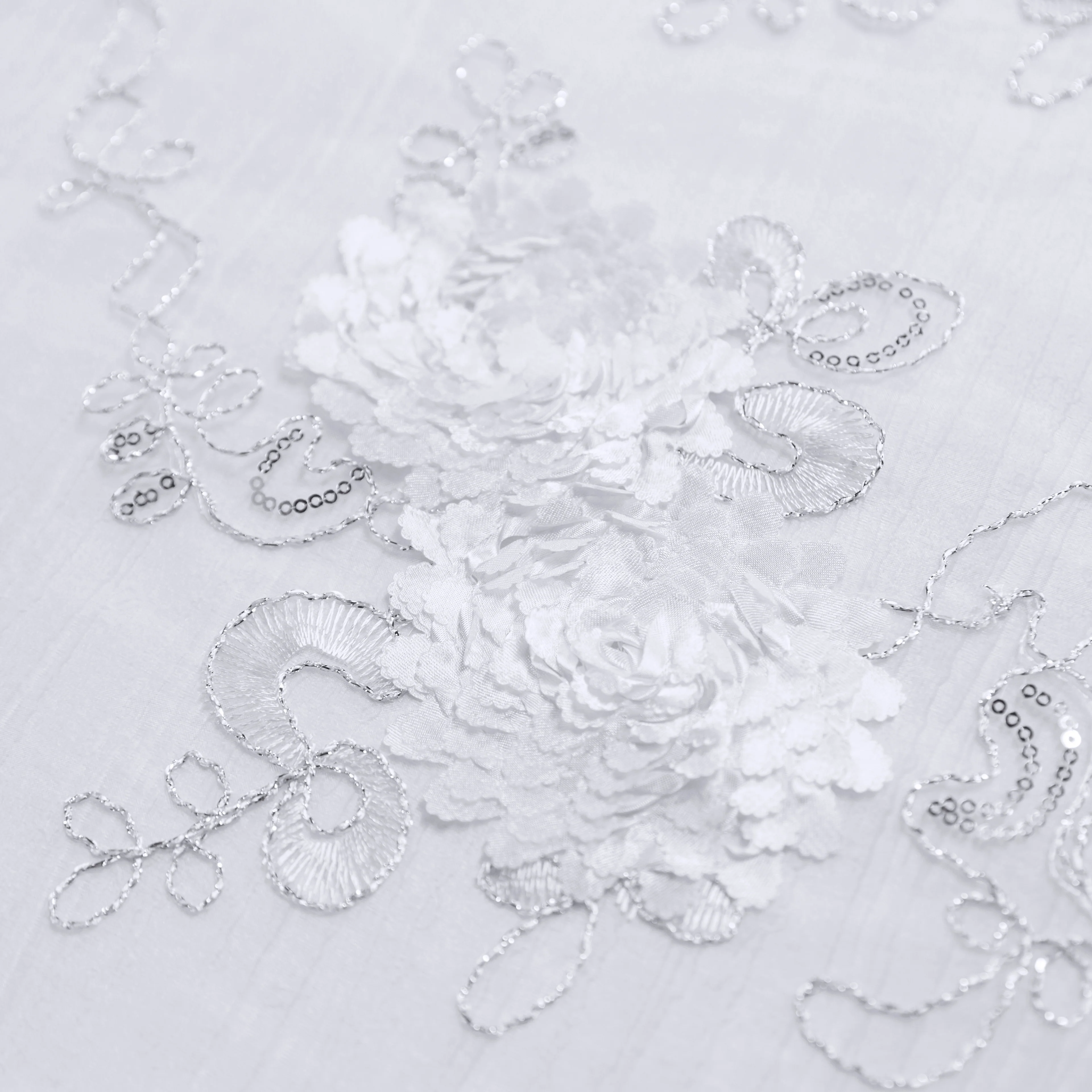 Vintage Veil Embroidery Table Runner - White - Image 9