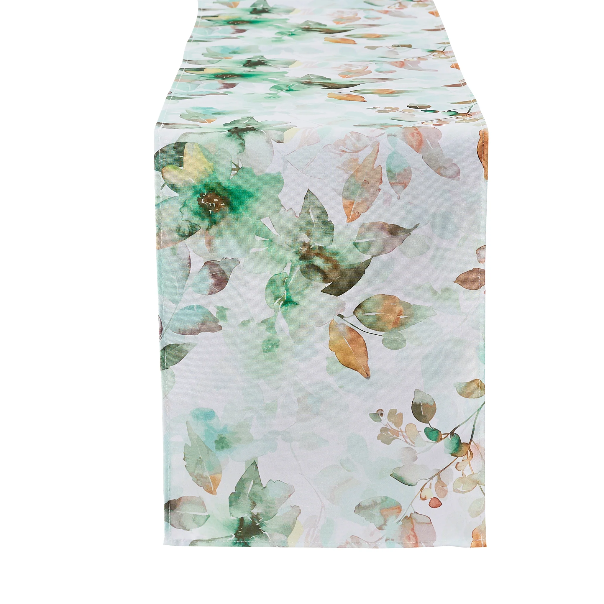 Watercolor Floral Table Runner - Green - Image 3