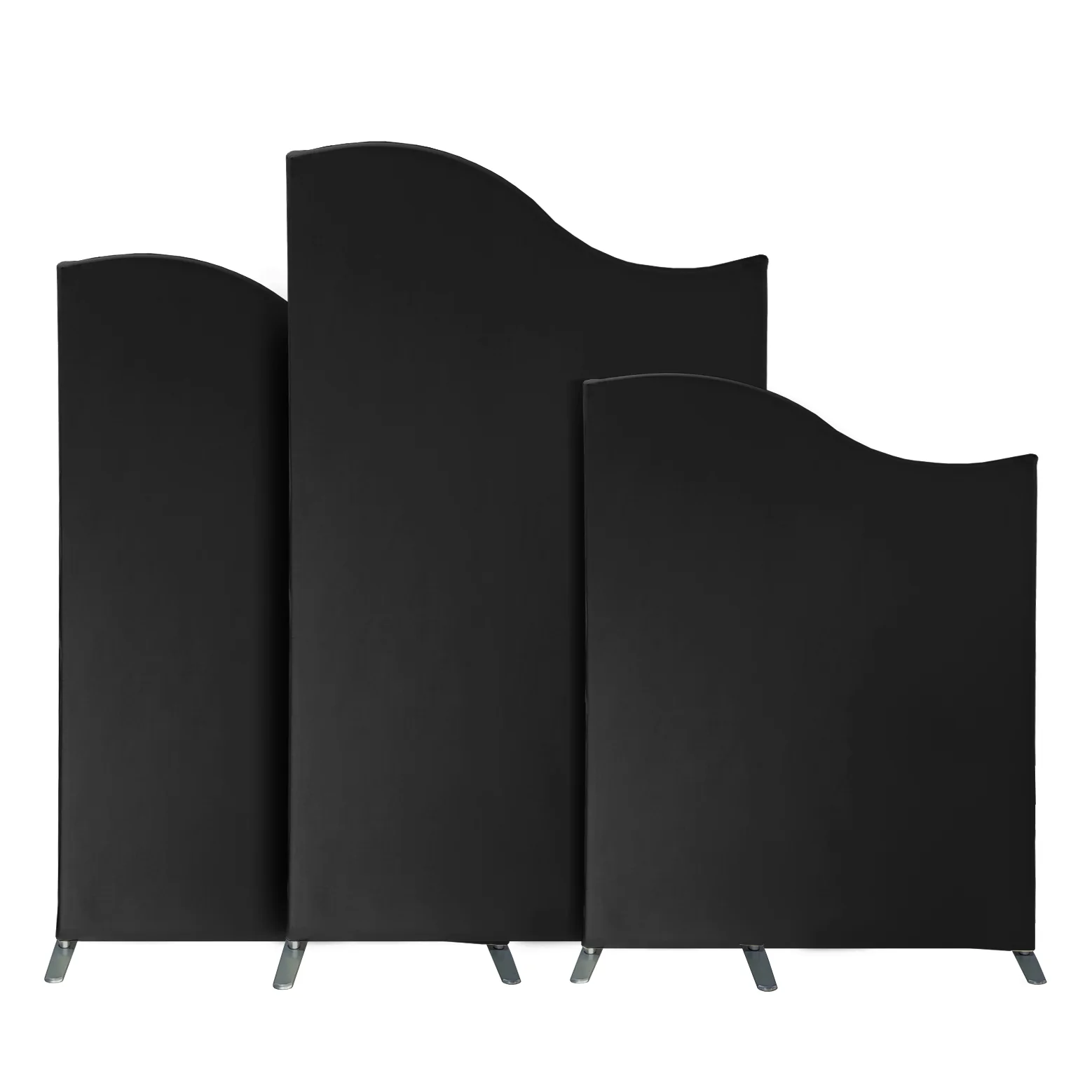 Spandex Arch Covers for Heavy Duty Wave Frame Backdrop 3pc/set - Black
