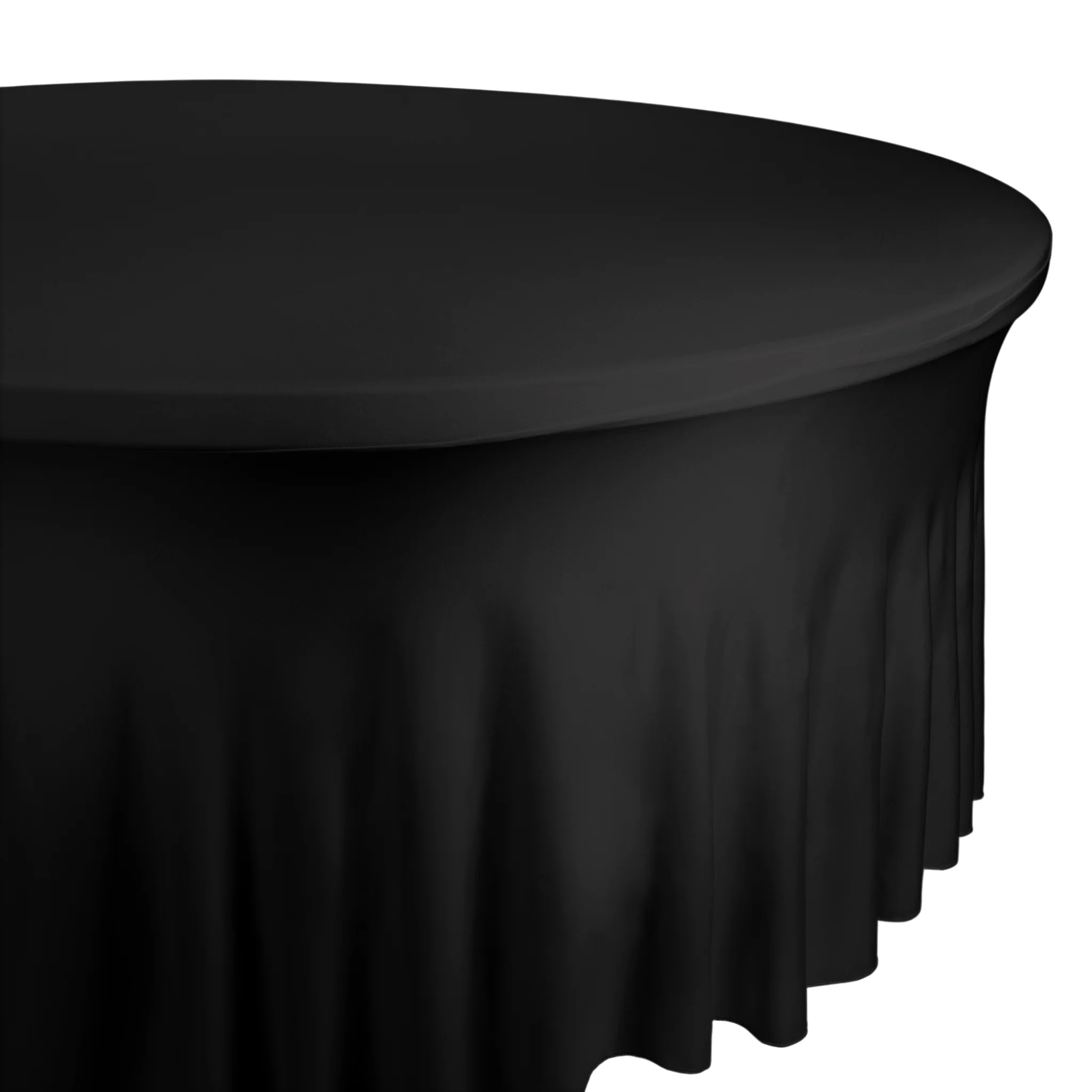 Wavy Spandex Table Cover 5ft Round - Black - Image 2