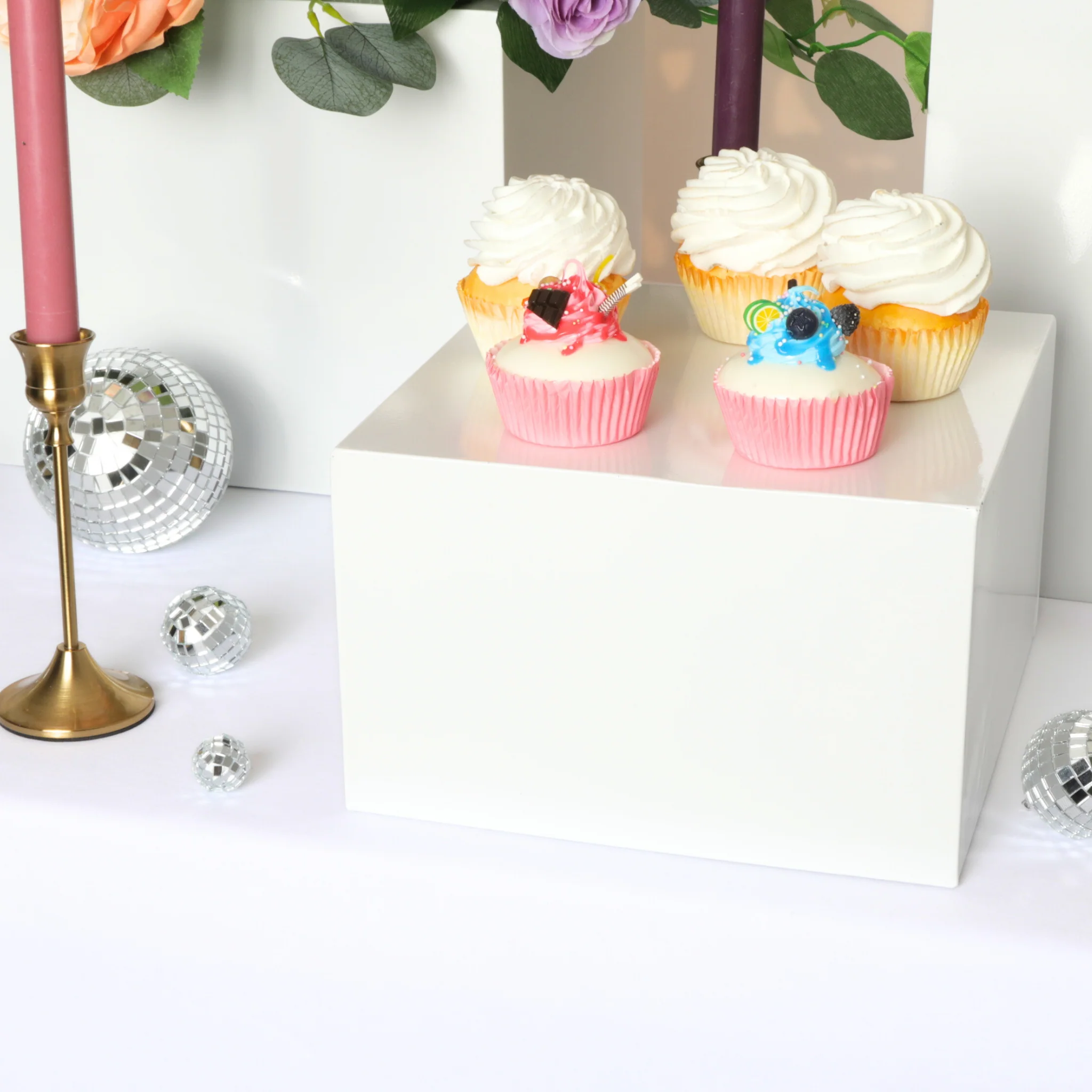 White Square Pedestal Cake/Dessert Display Stands 5 pcs/set - Image 3