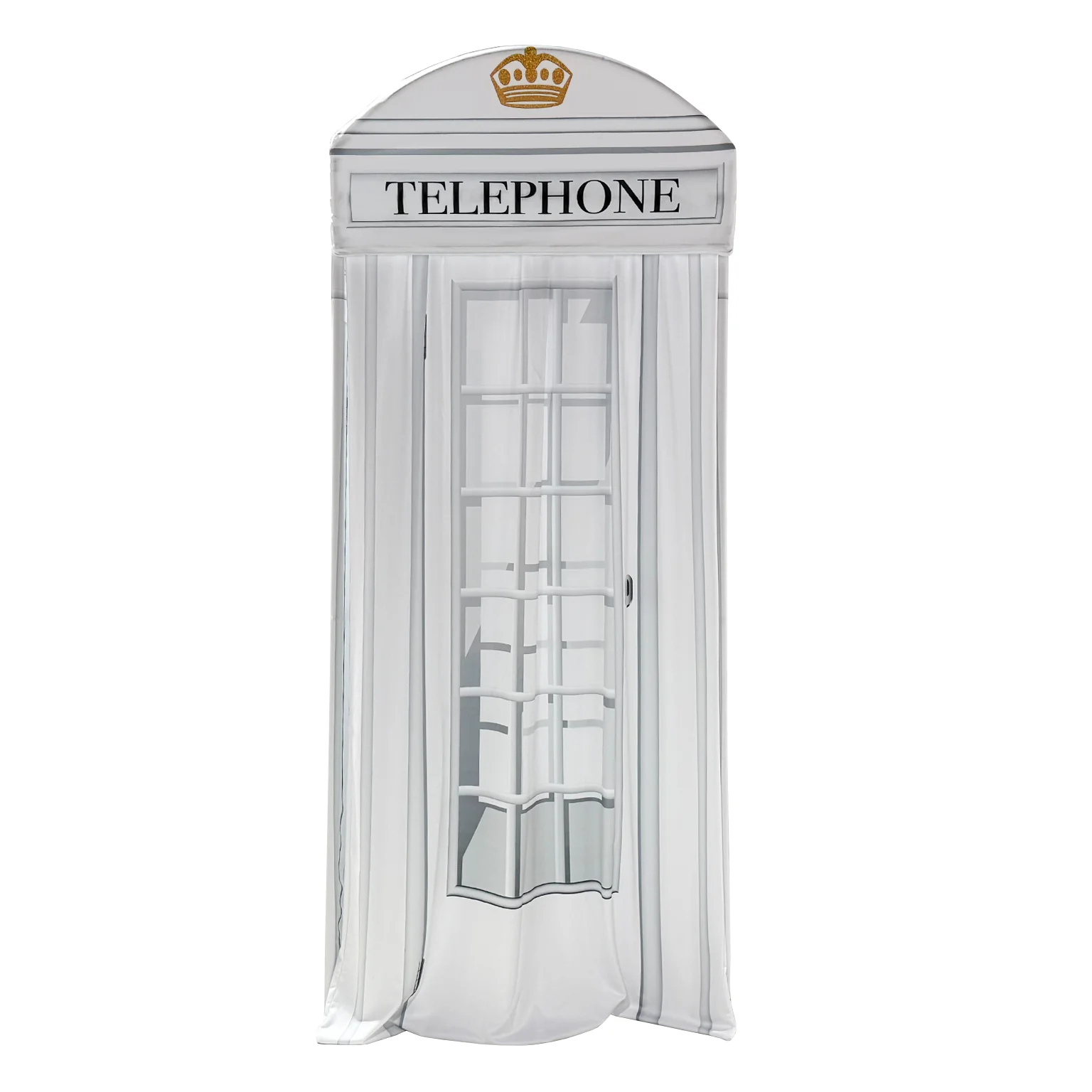 White Telephone Booth Printed Backdrop Spandex Cover