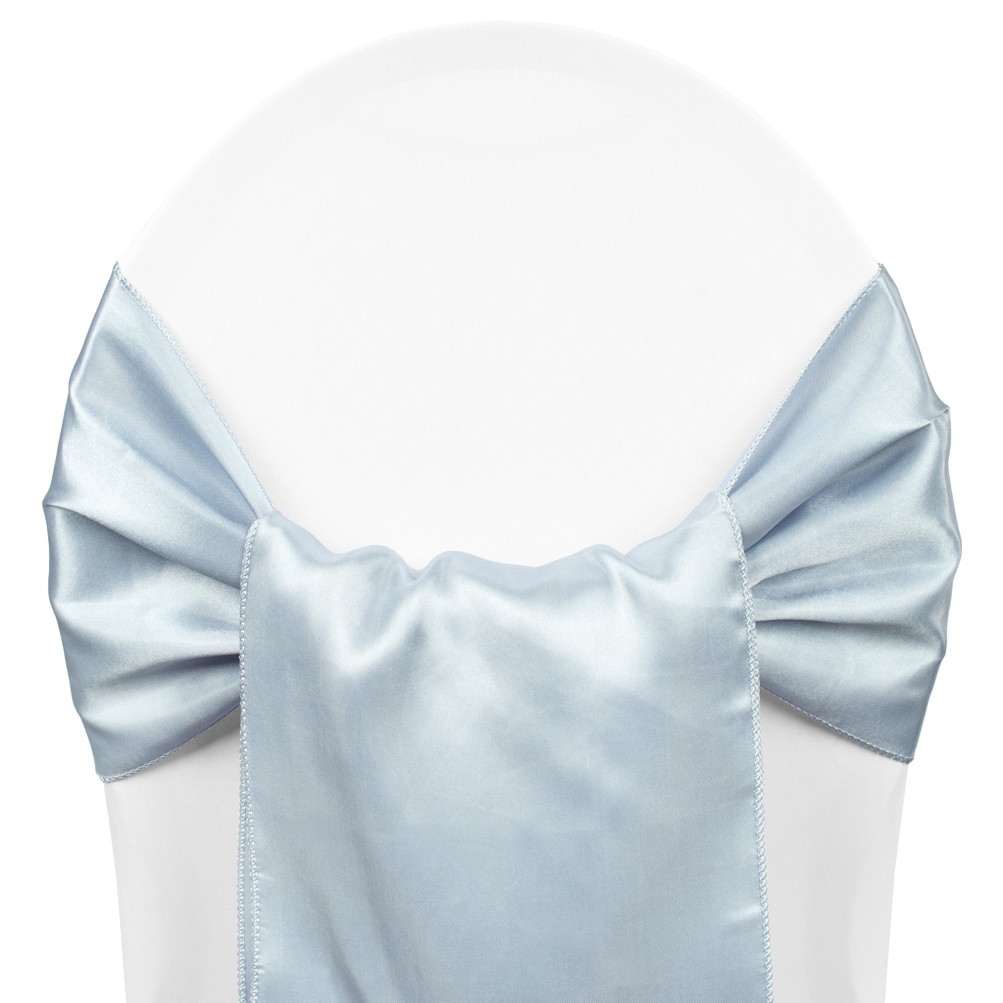 Wide Satin Chair Sash - Dusty Blue