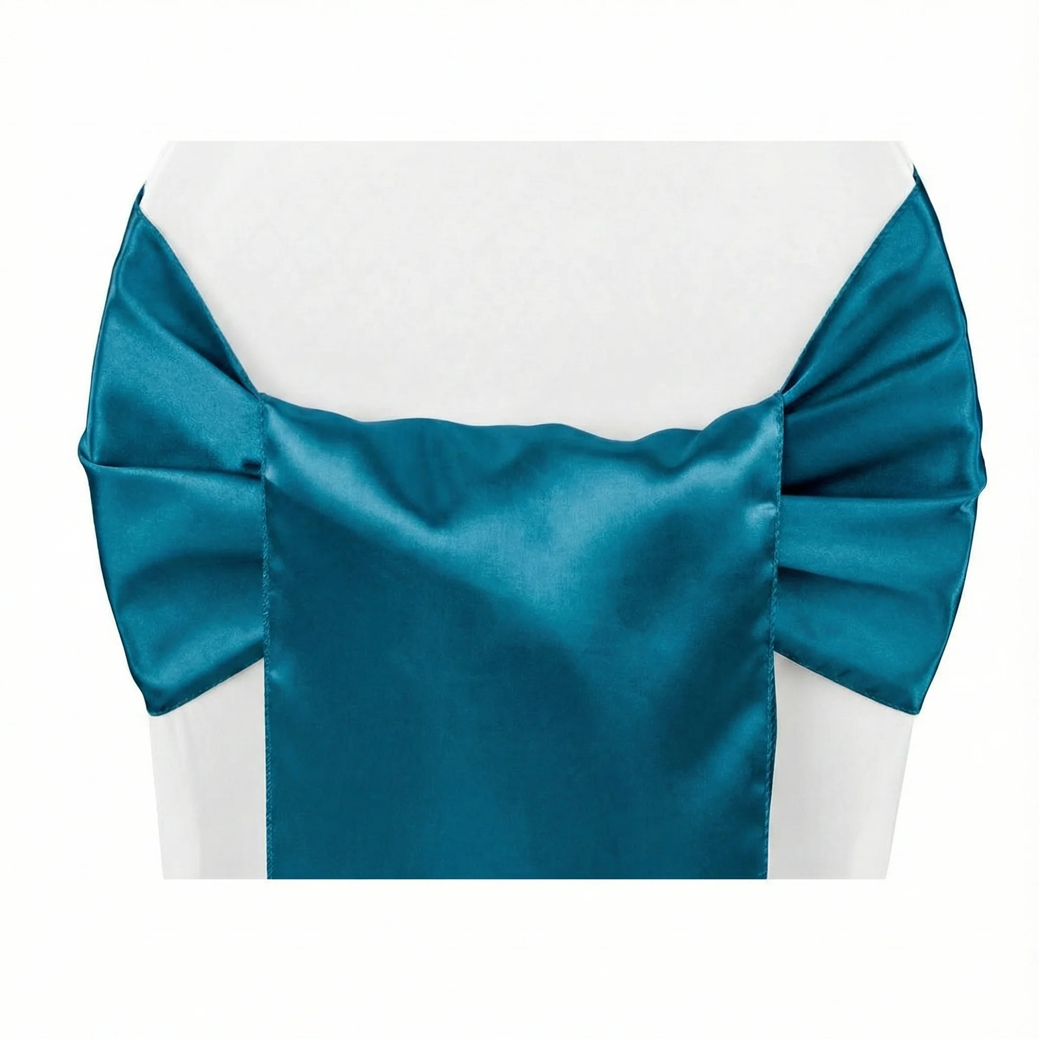 Wide Satin Chair Sash - Peacock